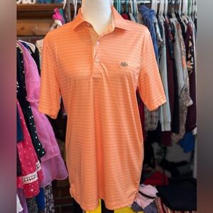 Vibrant Orange Polo Shirt with Embroidered Detail